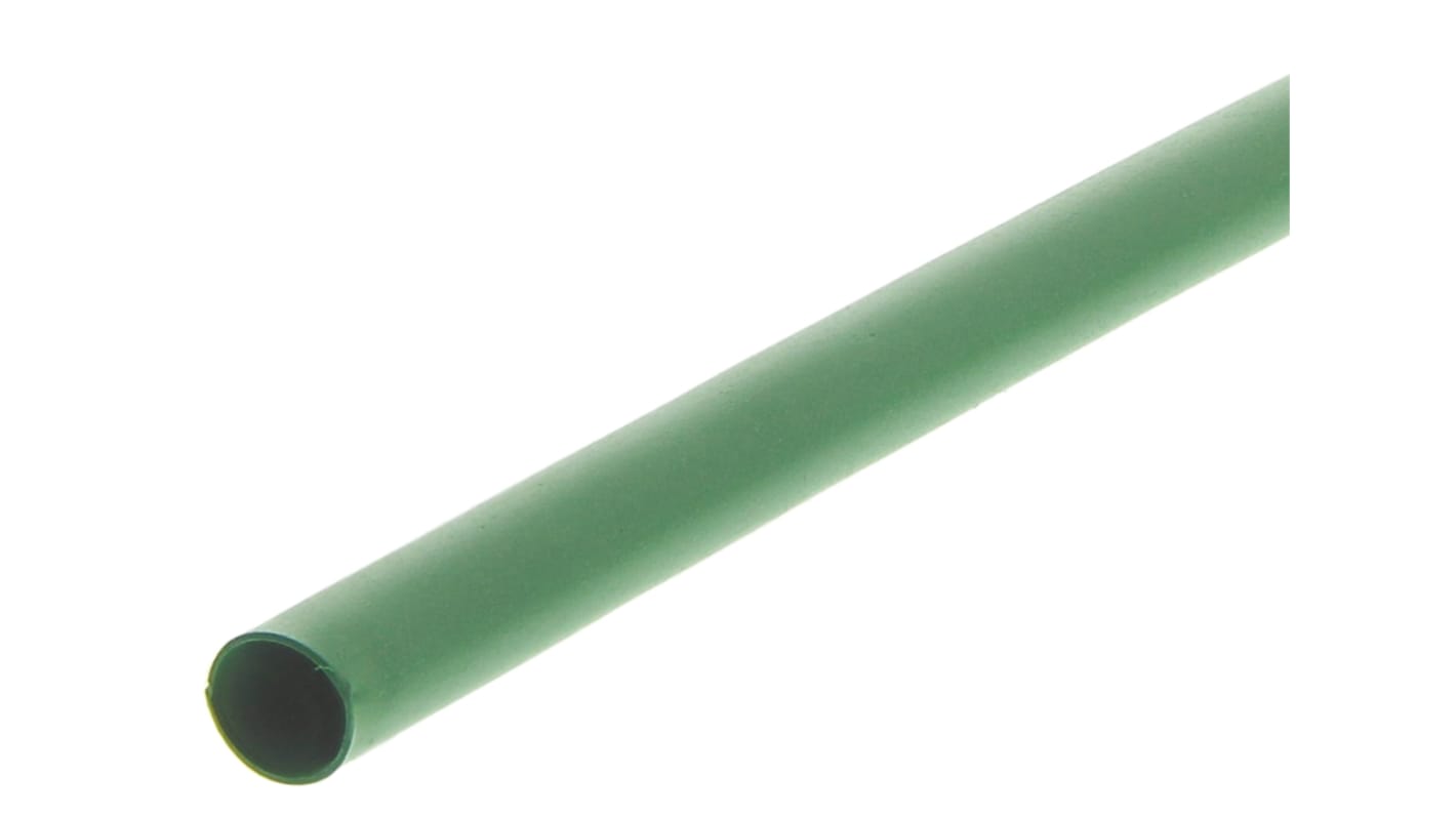 TE Connectivity Heat Shrink Tubing, Green 3mm Sleeve Dia. x 1.2m Length 3:1 Ratio, RNF-3000 Series