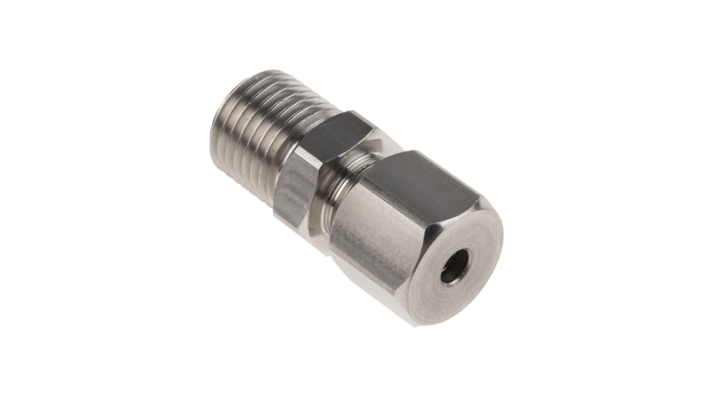 RS PRO 1/4 BSP Compression Fitting for Use with Thermocouple or PRT Probe, 4mm Probe