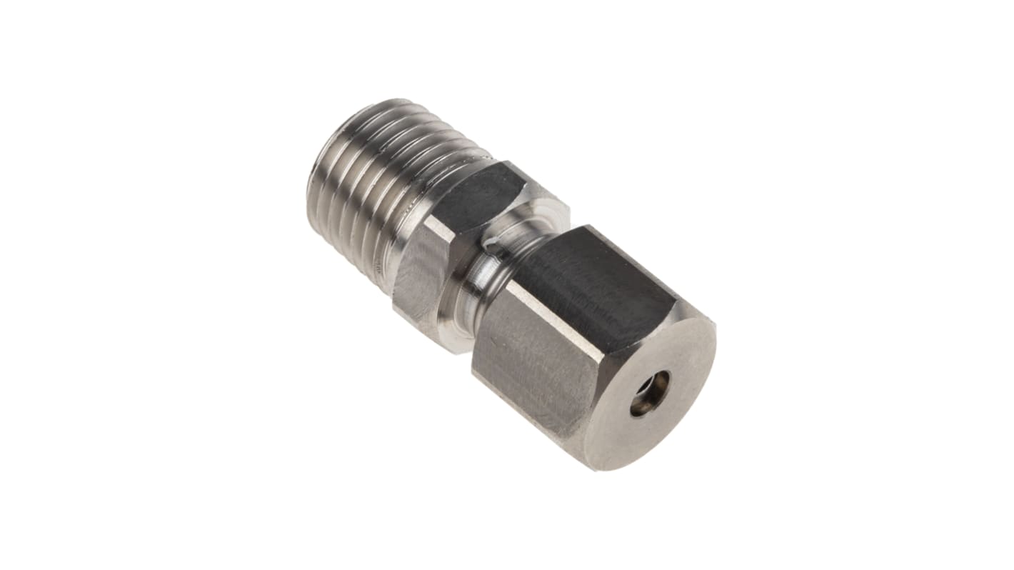 RS PRO, 1/4 BSPT Compression Fitting for Use with Thermocouple or PRT Probe, 4mm Probe