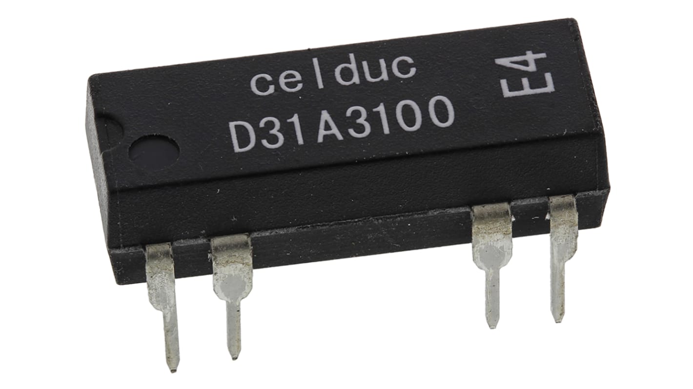 Celduc PCB Mount Reed Relay, 5V dc Coil, SPST, 100V dc Max, 500Ω