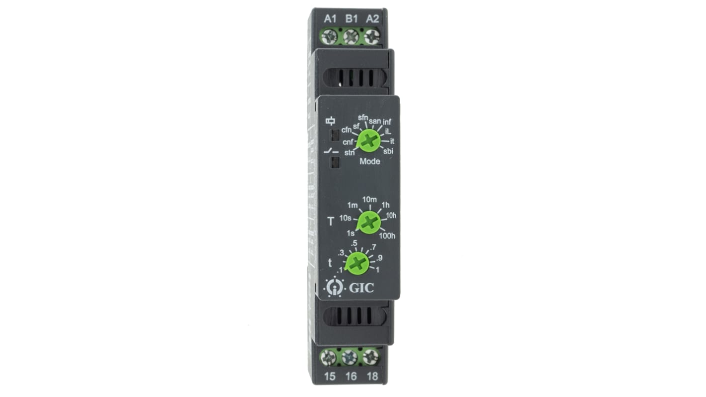 RS PRO 时间继电器, 12 → 240V 交流/直流电源, 0.1 s → 100h范围, 1触点