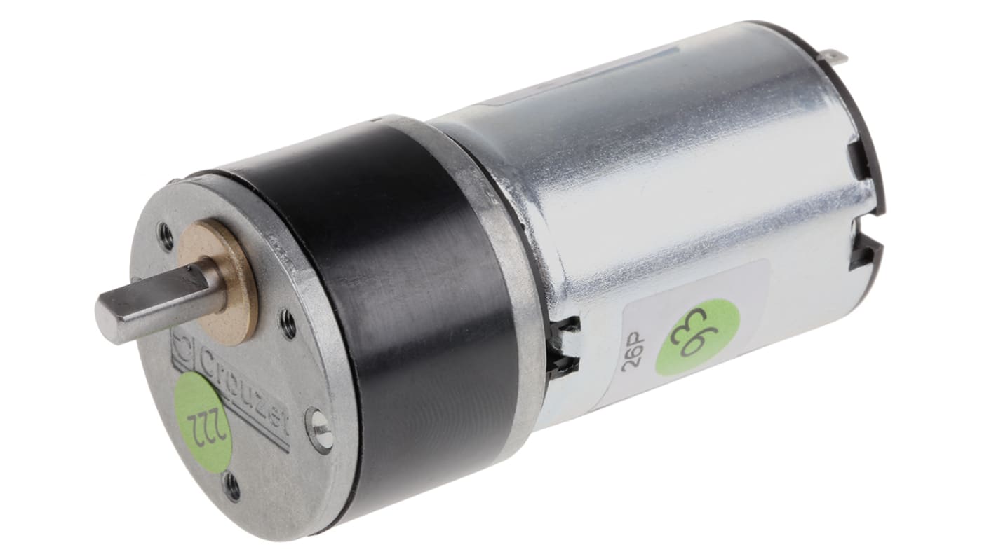 Crouzet Brushed Geared DC Geared Motor, 3 W, 24 V dc, 50 Ncm, 440 rpm, 5mm Shaft Diameter