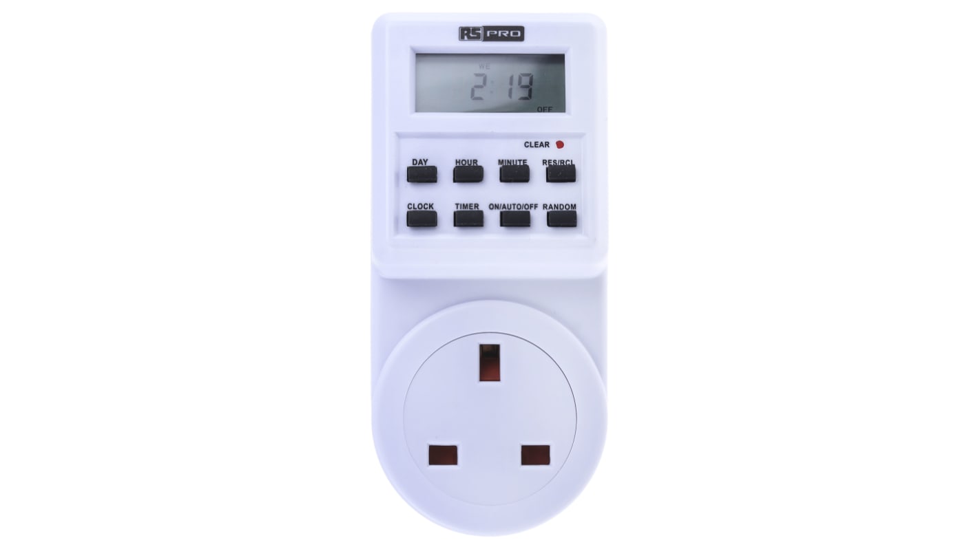 Temporizador RS PRO, 1 min→ 7 días, 230 V ac, 100h