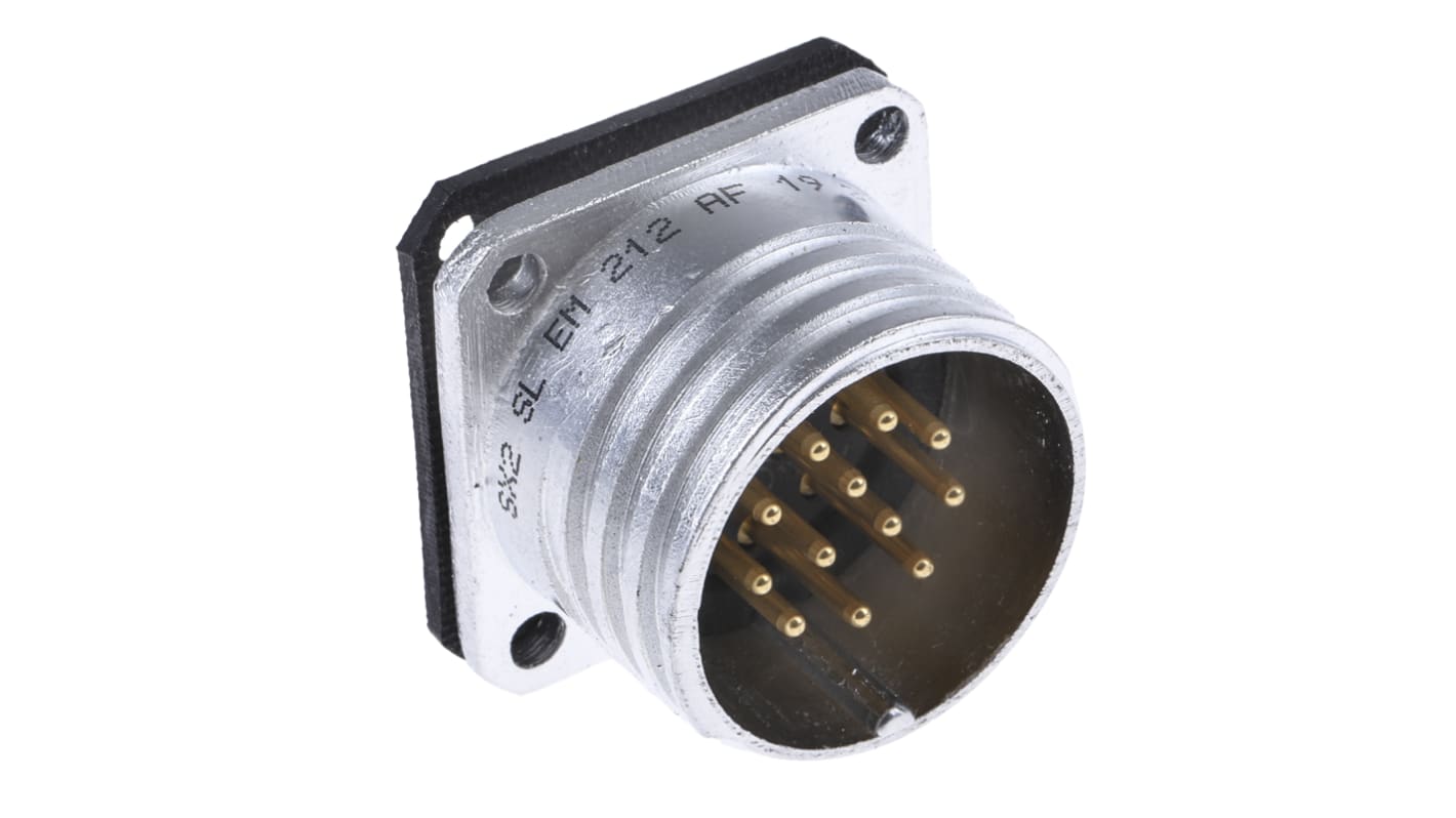Amphenol SL61 Rundsteckverbinder Stecker 12-polig / 10.0A, Tafelmontage, Lötanschluss