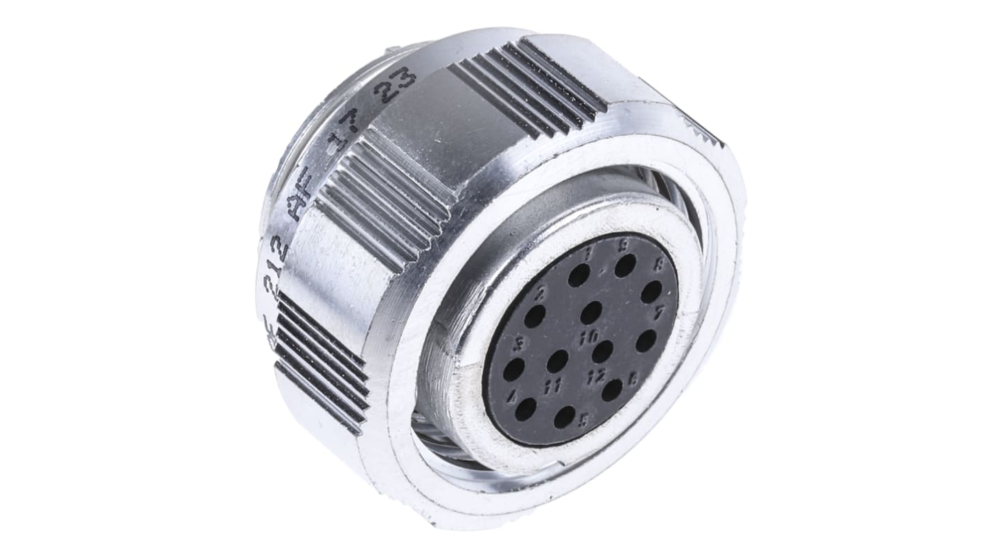 Conector circular Amphenol Socapex hembra serie SL61 de 12 vías hembra, montaje aéreo