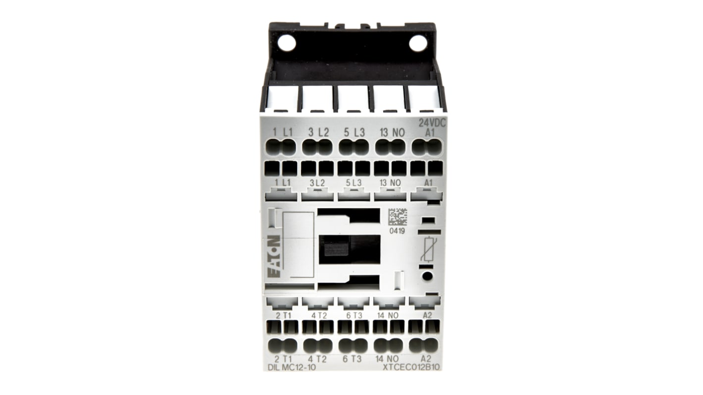 Stycznik 24 V DC Eaton styki: 3 5,5 kW 12 A 3NO Montaż na szynie DIN Zacisk klatkowy 277532 DILMC12-10(24VDC)