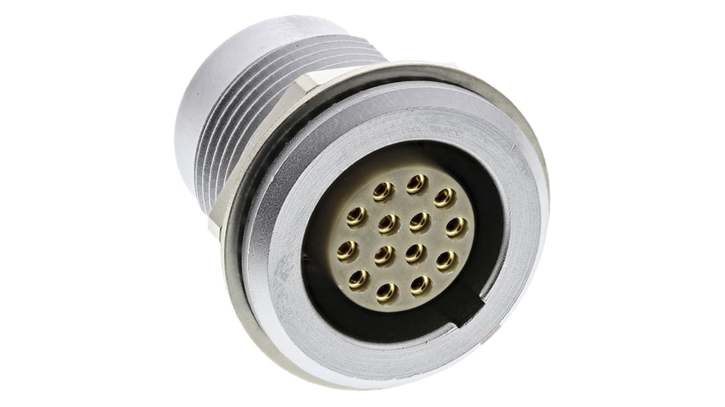 Lemo Circular Connector, 14 Contacts, Panel Mount, Socket, Female, IP50, 2B Series