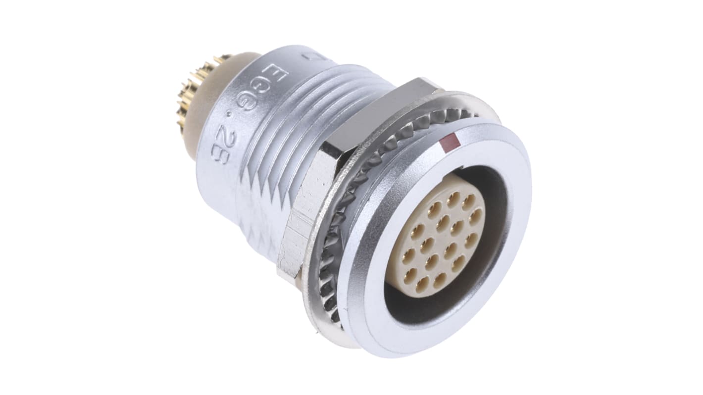 Lemo Circular Connector, 16 Contacts, Panel Mount, Socket, Female, IP50, 2B Series