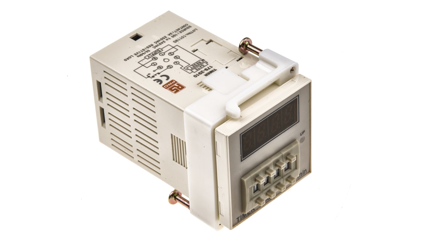 RS PRO Plug In Timer Relay, 100 → 240V ac, 1-Contact, 99h 59min, 1-Function, SPDT