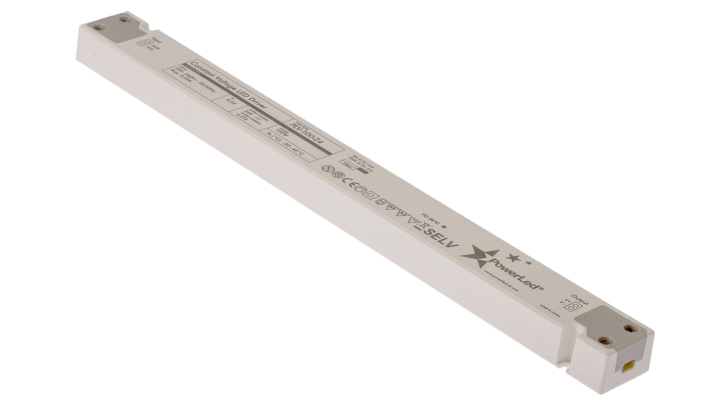 PowerLED 100W LED驱动电源, 交流输入, 输出24V 4.17A, IP20, PLV-100系列