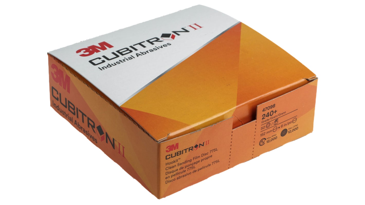 3M Cubitron II Ceramic Sanding Disc, 150mm, 240+ Grade, P240 Grit, 775L, 50 in pack