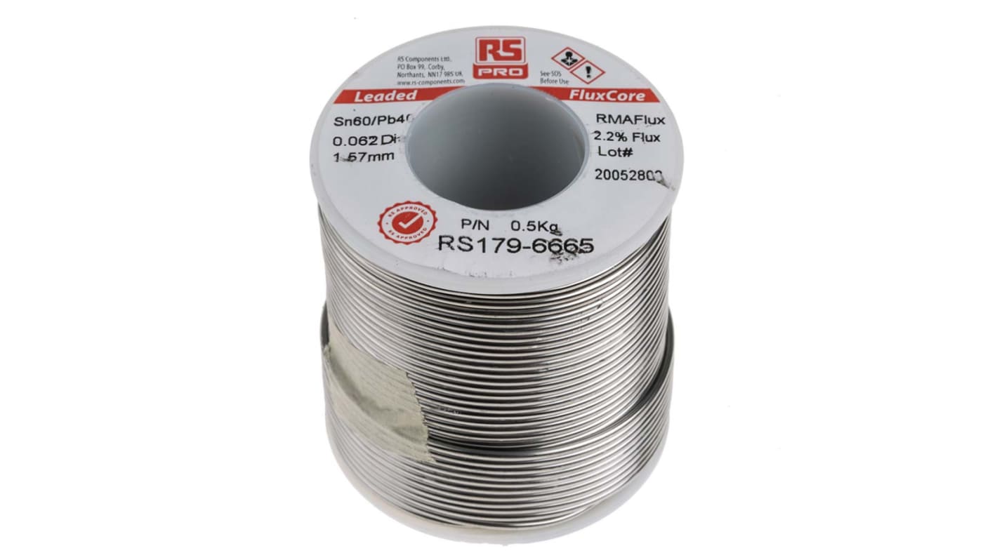 RS PRO Wire, 1.57mm Lead solder, 183°C Melting Point