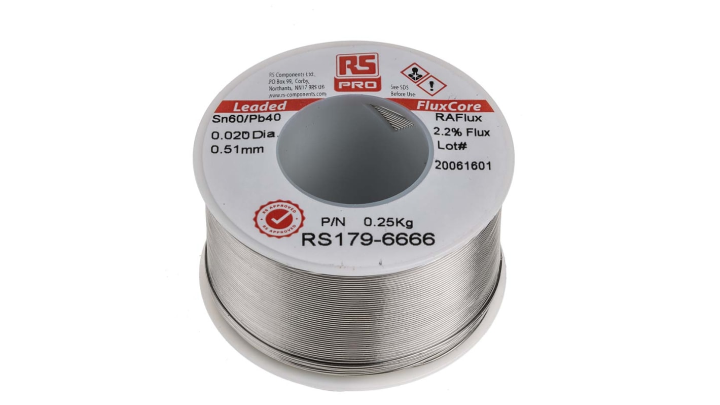 RS PRO Wire, 0.5mm Lead solder, 183°C Melting Point