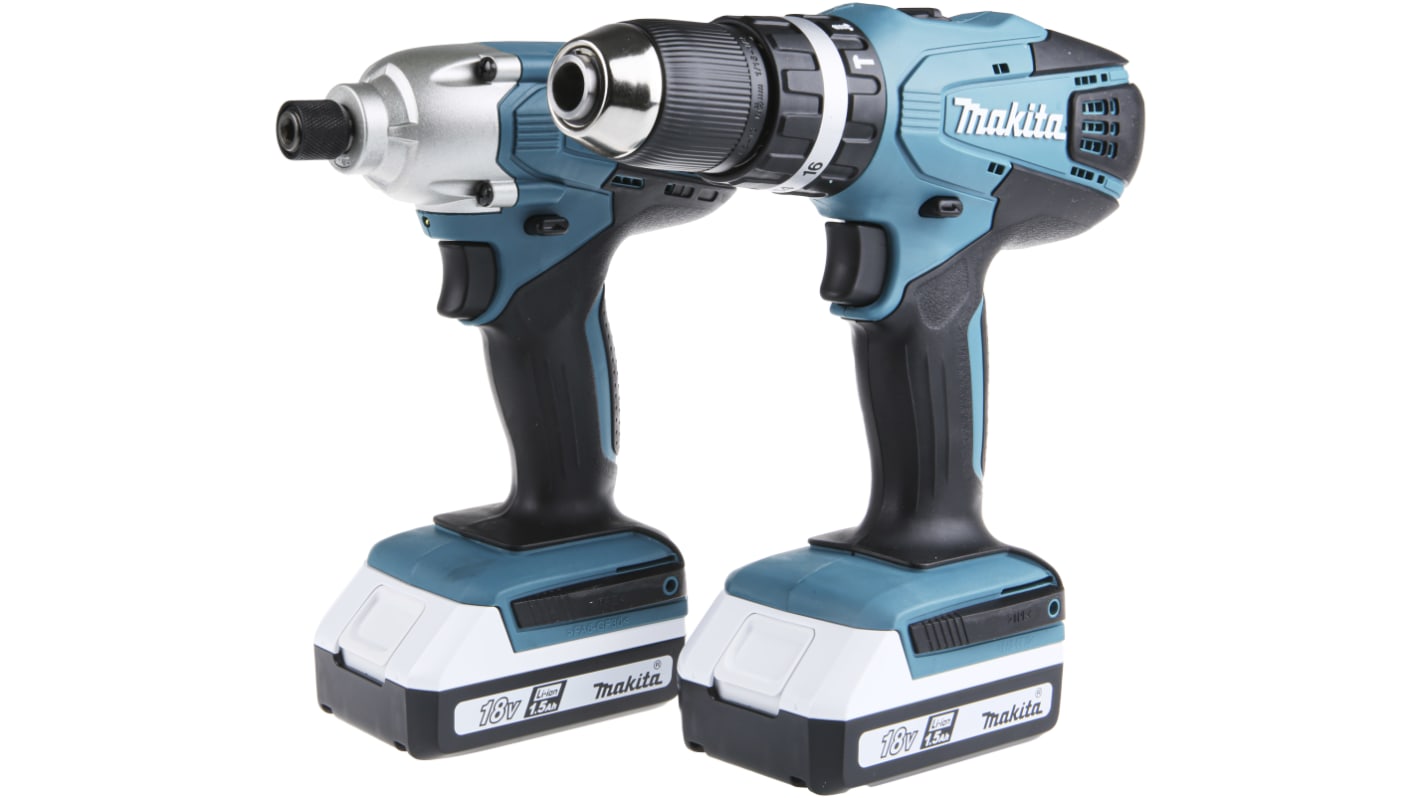 Makita Li-Ion Akku Akku-Werkzeugset Bürstenmotor 1.3Ah , UK-Netzstecker