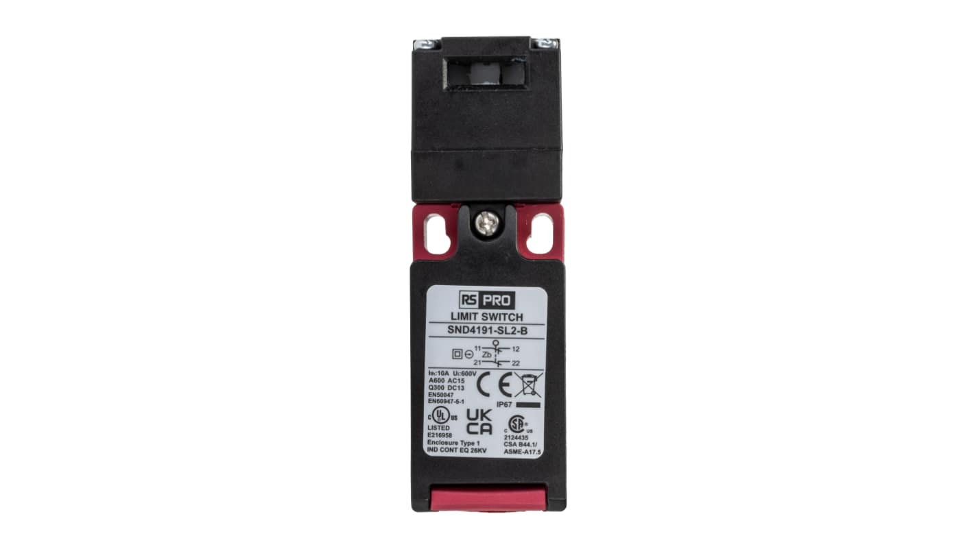 RS PRO Safety Interlock Switch, 2NC, Plastic