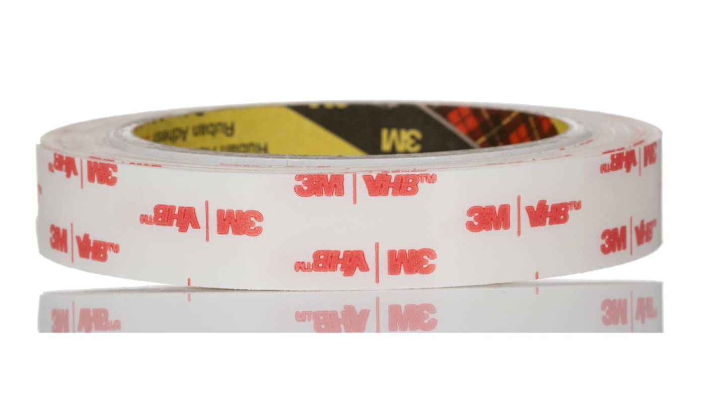 3M 4952, VHB™ White Foam Tape, 19.0mm x 3.0m, 1.10mm Thick