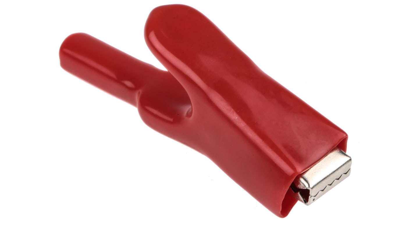 Mueller Electric Crocodile Clip, Zinc-Plated Steel Contact, 25A, Red