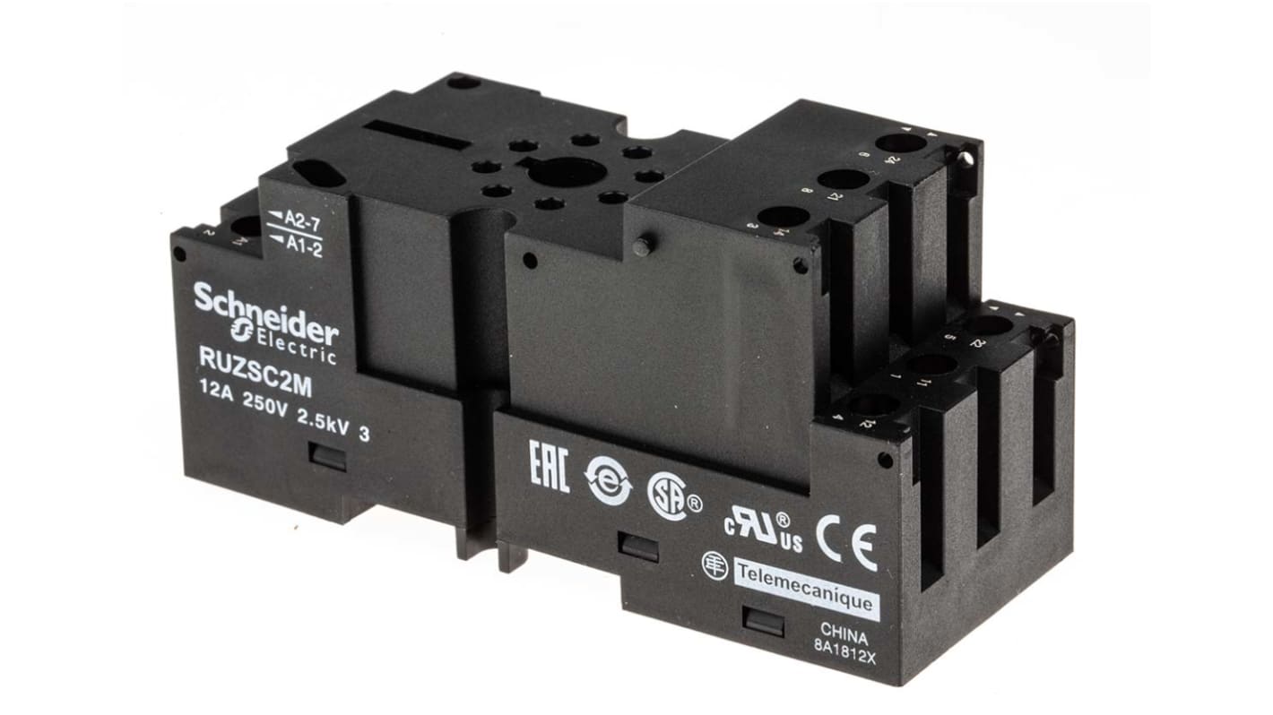 Schneider Electric Harmony Relay RXG 250V DIN Rail Relay Socket, for use with RUMC2 Relays