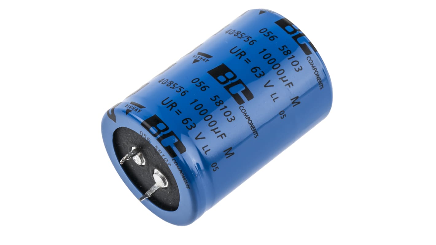 Vishay 10000μF Aluminium Electrolytic Capacitor 63V dc, Snap-In - MAL205658103E3