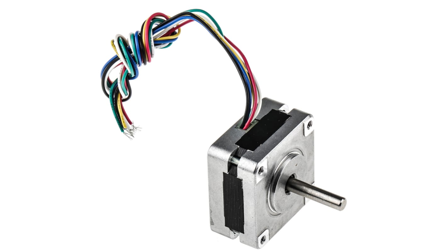 RS PRO Hybrid Stepper Motor, 6.5 V, 1.8°, 39.2 x 39.2mm Frame, 5mm Shaft