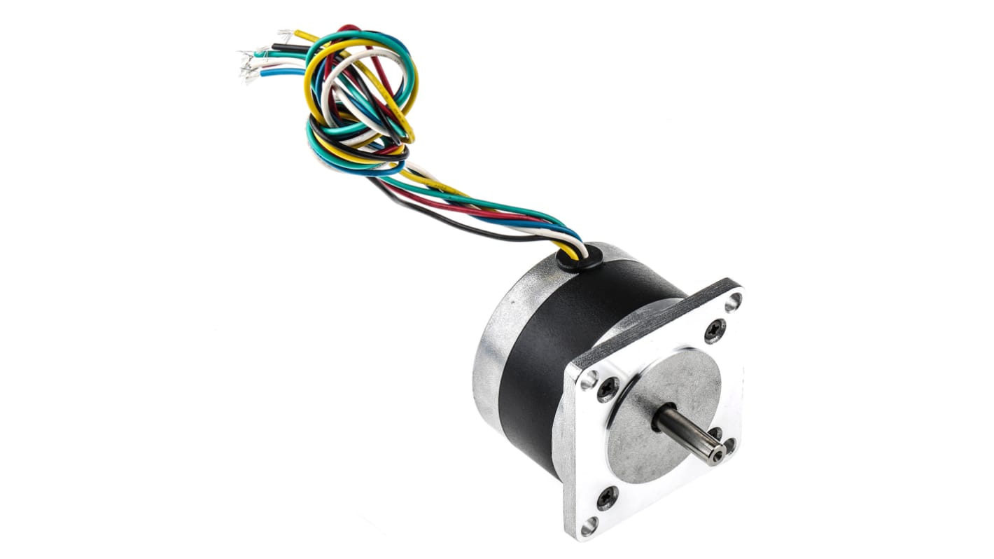 RS PRO Hybrid Stepper Motor, 12 V, 1.8°, 56.4 x 56.4mm Frame, 6.35mm Shaft