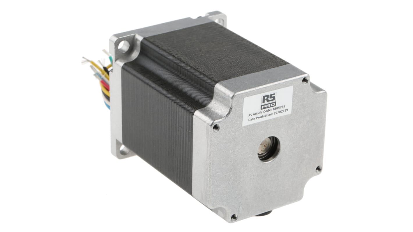 RS PRO Hybrid Stepper Motor, 8.6 V, 1.8°, 56.4 x 56.4mm Frame, 6.35mm Shaft