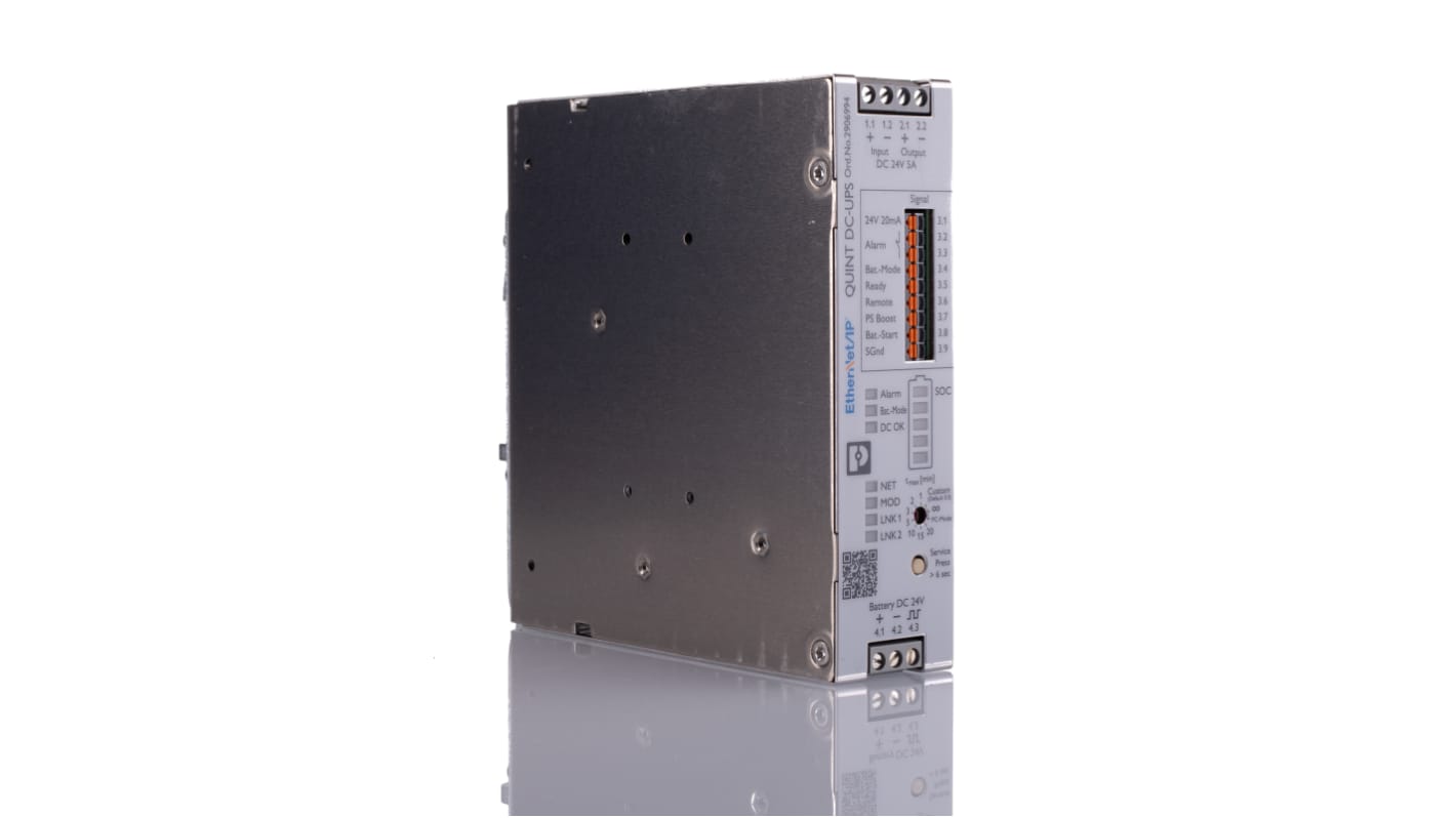 Phoenix Contact 18 → 30V dc Input DIN Rail Uninterruptible Power Supply (240W), QUINT4