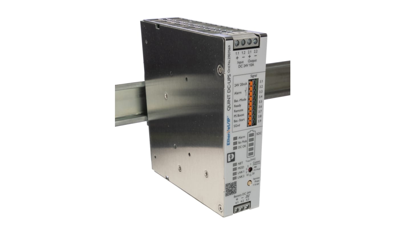 Phoenix Contact 18 → 30V dc Input DIN Rail Uninterruptible Power Supply (480W), QUINT4