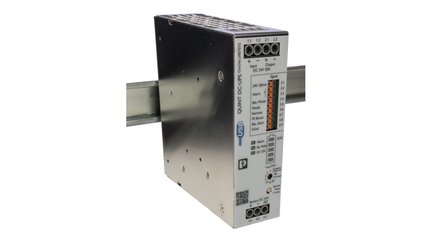 Phoenix Contact 18 → 30V dc Input DIN Rail Uninterruptible Power Supply (738W), QUINT4