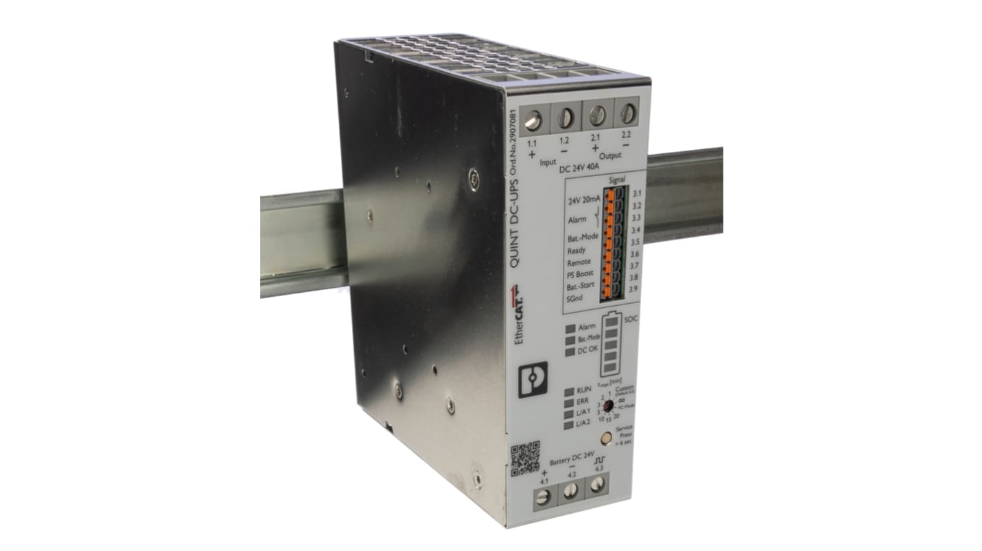 Phoenix Contact 18 → 30V dc Input DIN Rail Uninterruptible Power Supply (1.12kW), QUINT4