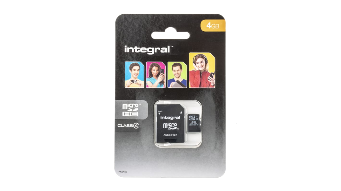 Tarjeta Micro SD Integral Memory MicroSDHC No 4 GB 0 → +60°C