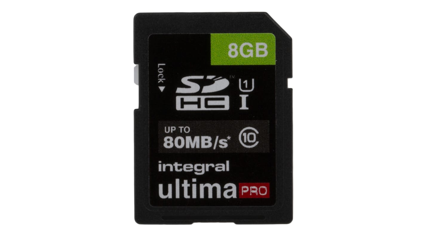 Integral Memory 8 GB SDHC SD Card, Class 10, UHS-1 U1