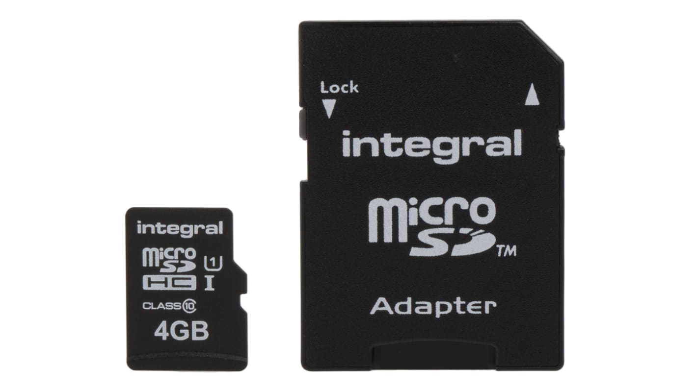 Integral Memory 4 GB MicroSDHC卡, Class 10, 0 → +60°C, ultimaPRO系列