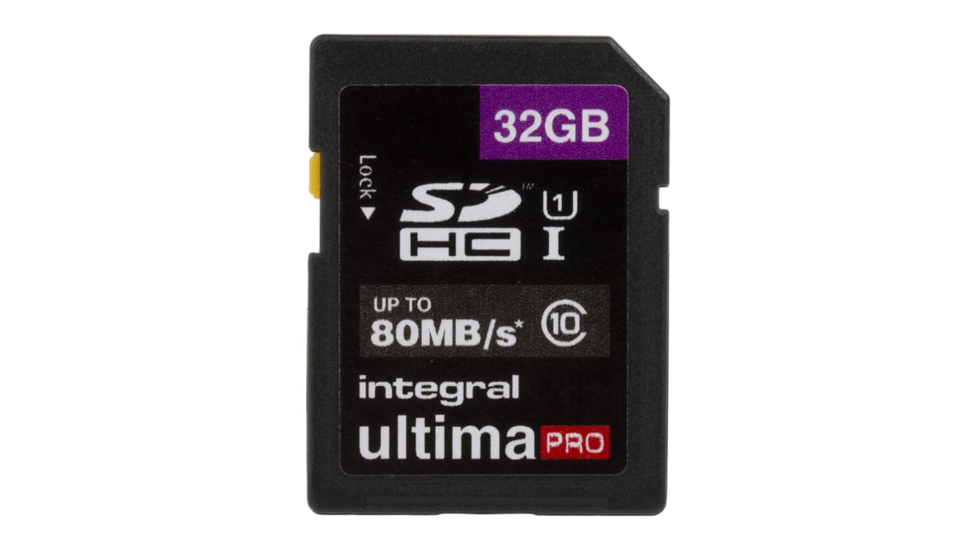Integral Memory 32 GB SDHC卡, HC, Class 10, UHS-1 U1, 1920x, 0 → +70°C, ultimaPRO系列