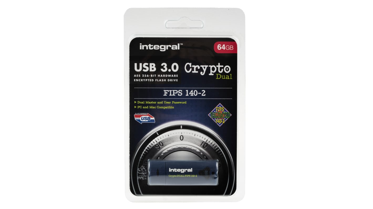 Integral Memory Crypto Dual 64 GB USB 3.0 USB Flash Drive
