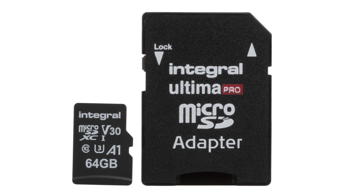 Integral Memory ultimaPRO MicroSDXC Micro SD Karte 64 GB Class 10, UHS-1 U3