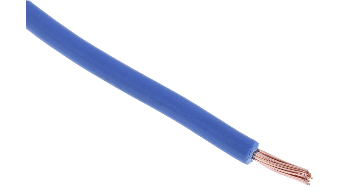 RS PRO Blue 0.5mm² Hook Up Wire, 22 AWG, 16/0.2 mm, 100m, PVC TI3 Insulation