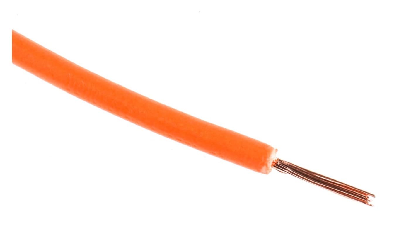 Cavo di collegamento apparecchiature RS PRO, 0.75mm², 20 AWG, , 1 kV c.c., 600 V c.a., 100m, Arancione, UL1015