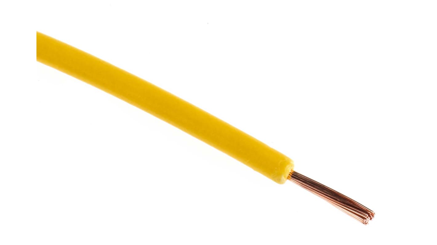 Cavo di collegamento apparecchiature RS PRO, 0.75mm², 20AWG, , 1 kV c.c., 600 V c.a., 100m, Giallo, UL1015