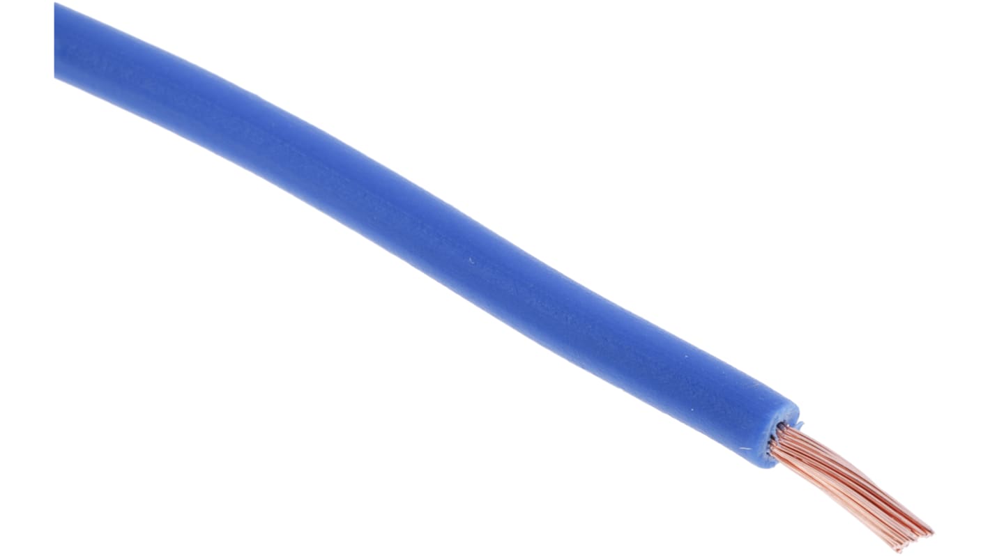 RS PRO Blue 1mm² Tri-rated Cable, 18 AWG, 32/0.2 mm, 100m, PVC TI3 Insulation