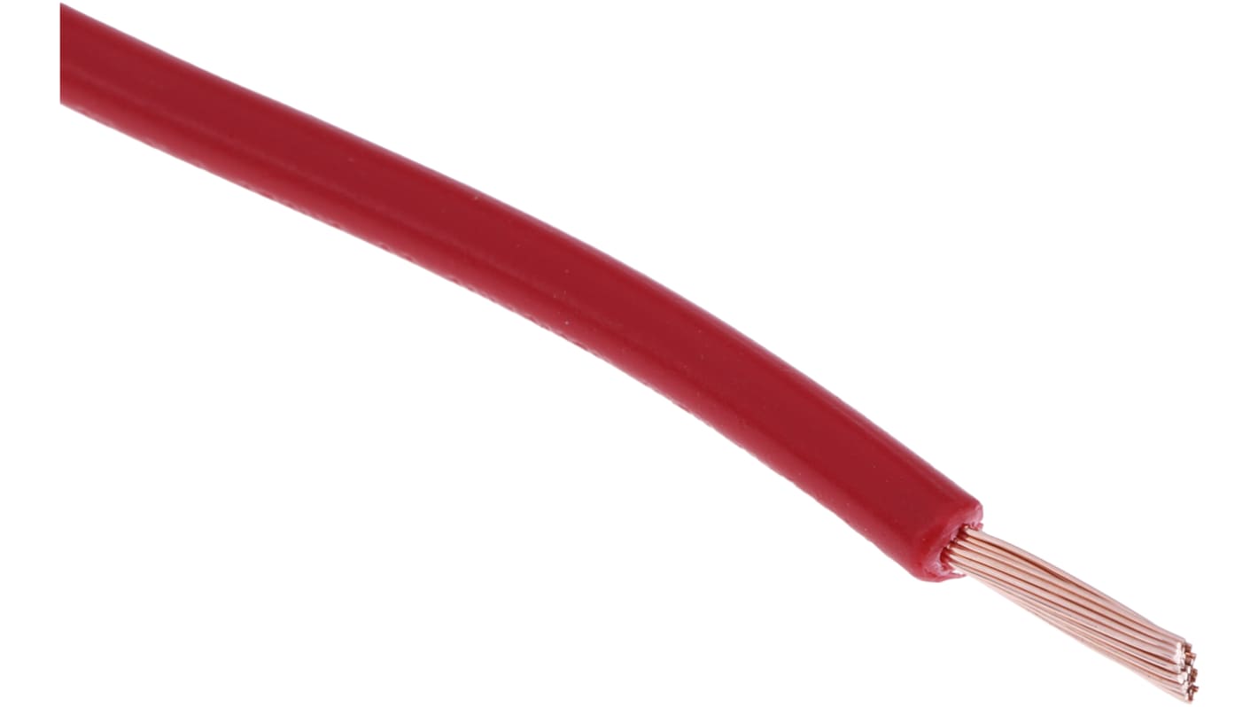 RS PRO Red 1.5mm² Hook Up Wire, 16 AWG, 30/0.25 mm, 100m, PVC TI3 Insulation