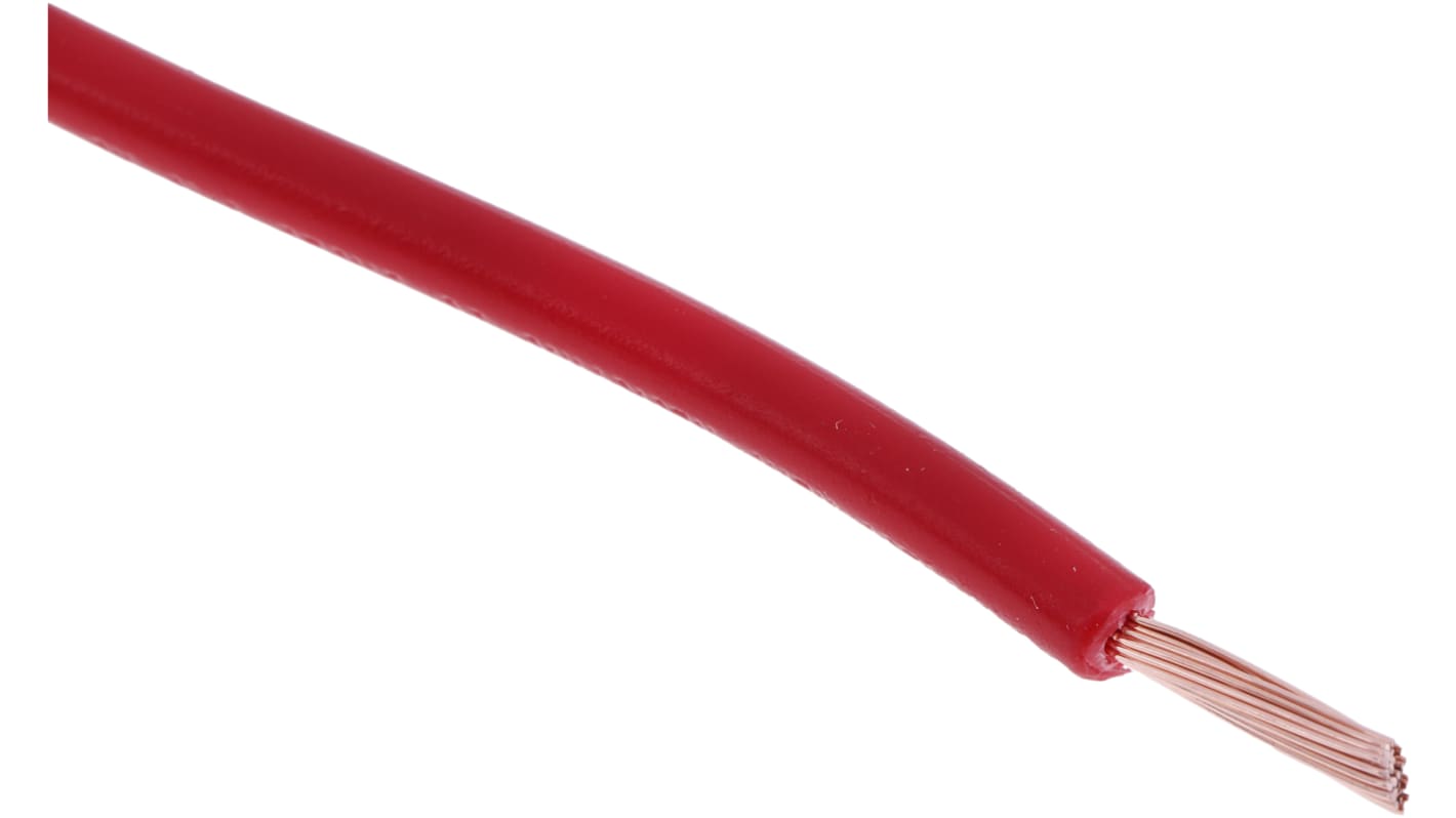 RS PRO Red 2.5mm² Hook Up Wire, 14AWG, 50/0.25 mm, 100m, PVC TI3 Insulation
