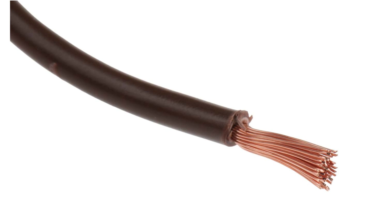 RS PRO Brown 2.5mm² Hook Up Wire, 14AWG, 50/0.25 mm, 100m, PVC TI3 Insulation