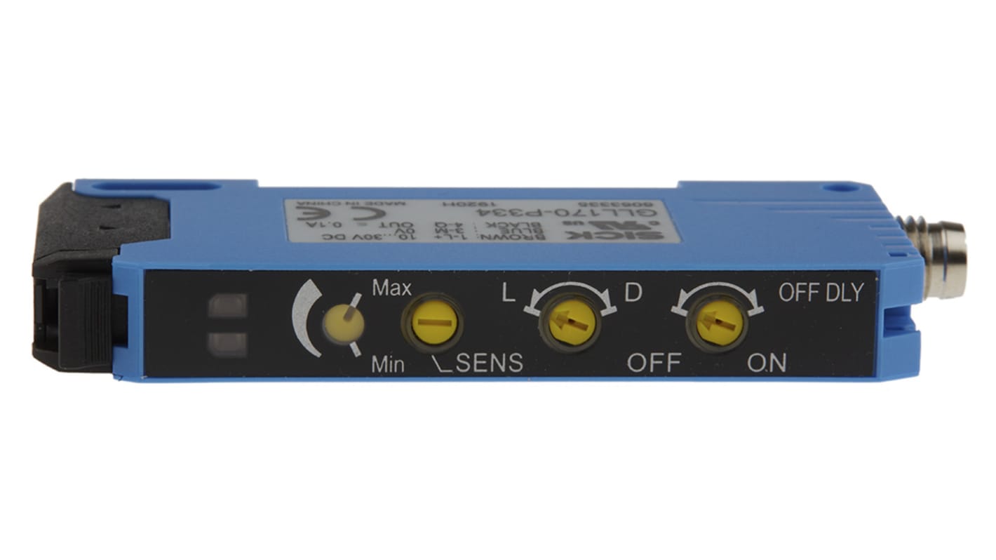 SICK Plastic Fibre Optic Sensor 0 → 800 (Through-beam) mm, 0 to 190 (Proximity) mm, PNP Output, 30 mA, IP66, 10