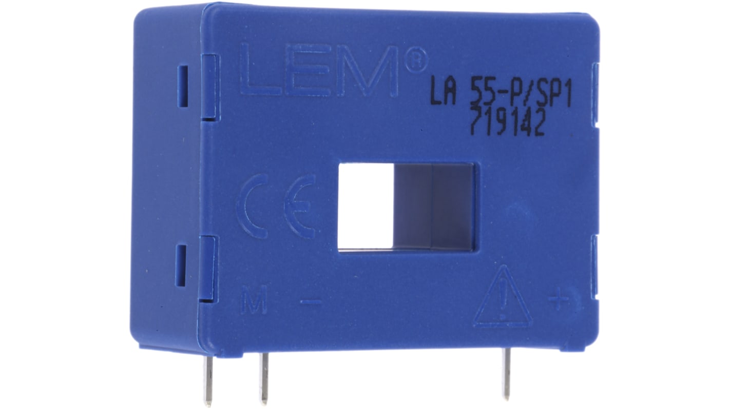 LEM 电流互感器, 闭合环路传感器, 100A输入, 25 m 有效值输出, 电流比100:1, 12 → 15 V电源, PCB（印刷电路板）安装, 12.7 x 7mm孔, LA系列