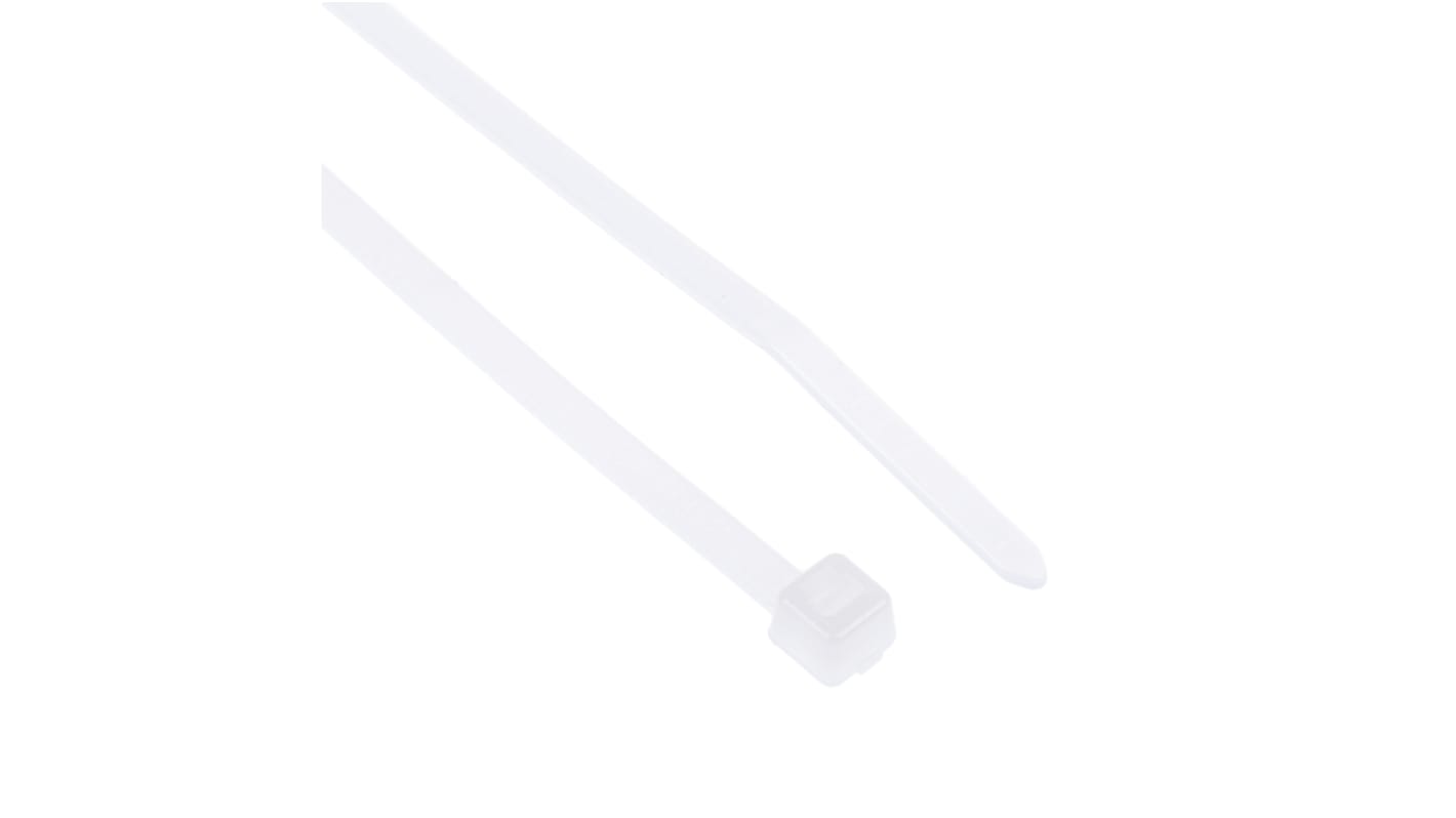 HellermannTyton Cable Tie, 100mm x 2.5 mm, Natural Polyamide 6.6 (PA66), Pk-1000