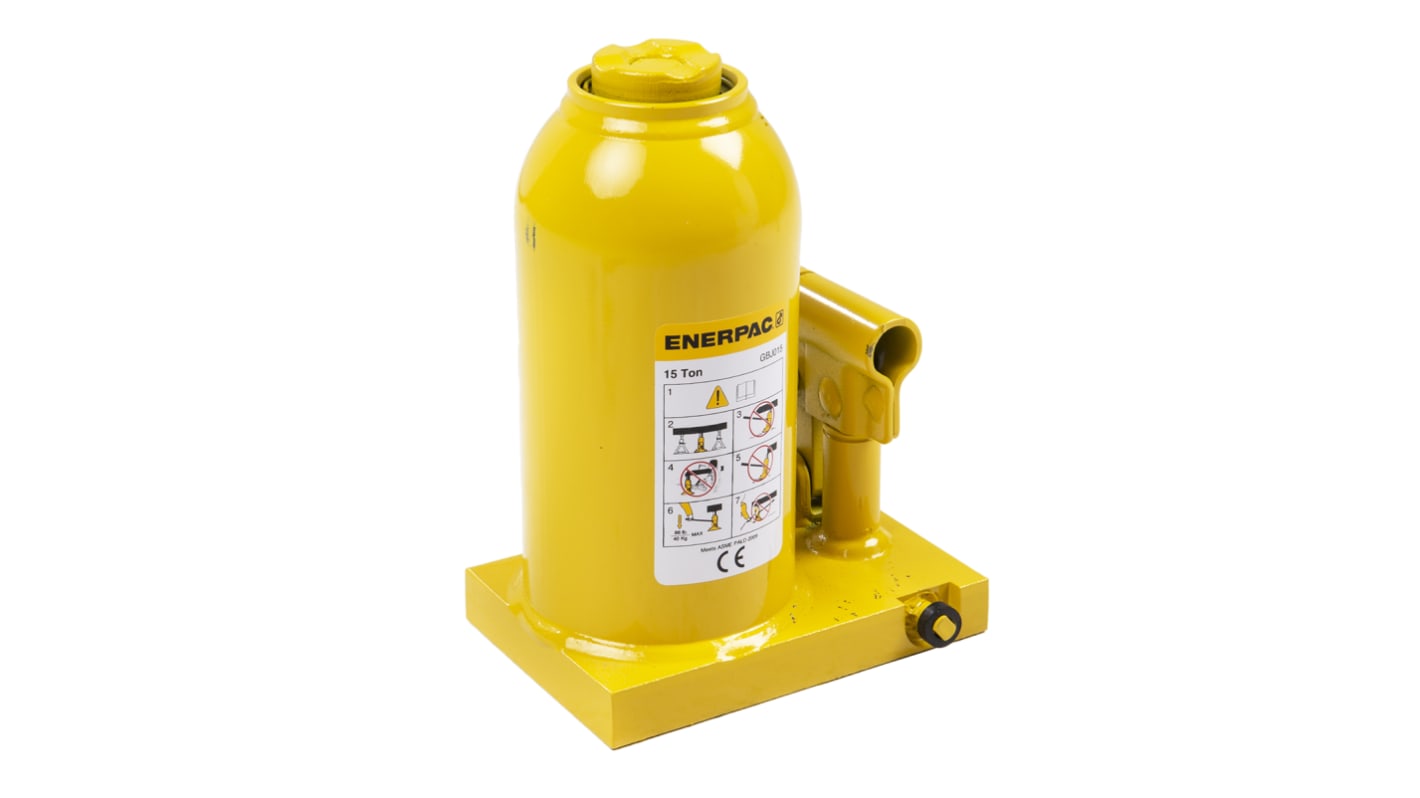 Enerpac Bottle Jack, 15tonne Maximum Load, 228mm - 453mm Maximum Range