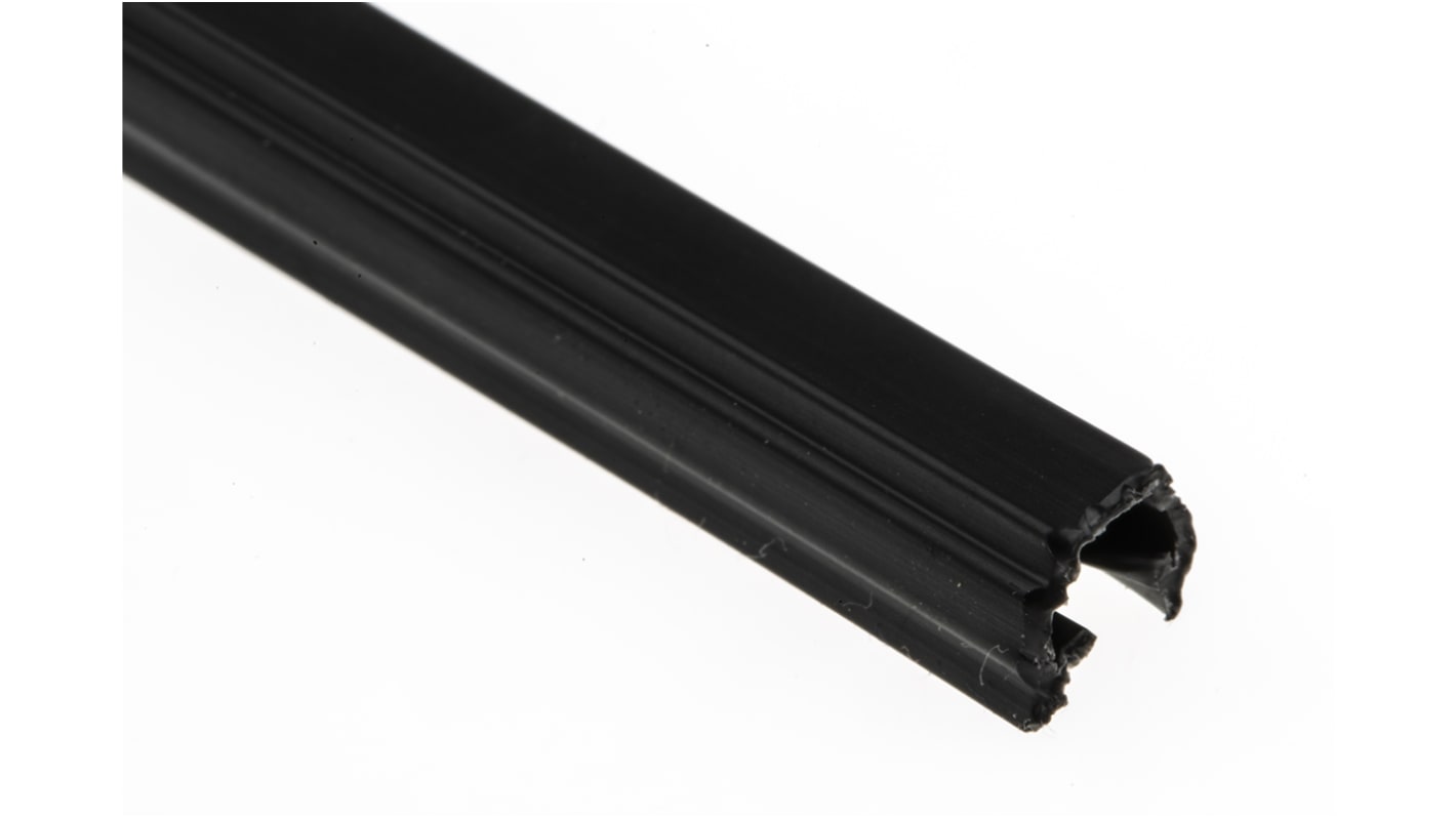 Tapa para perfil con ranura en T RS PRO de PP Negro de 2m, para usar con ranura de 5mm, perfil de 20 mm