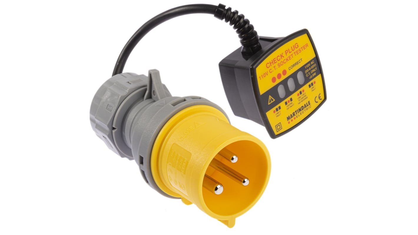 Martindale 16/32A插座检测仪, 110V 交流电压, 3引脚, 安全类别CAT II 150 V