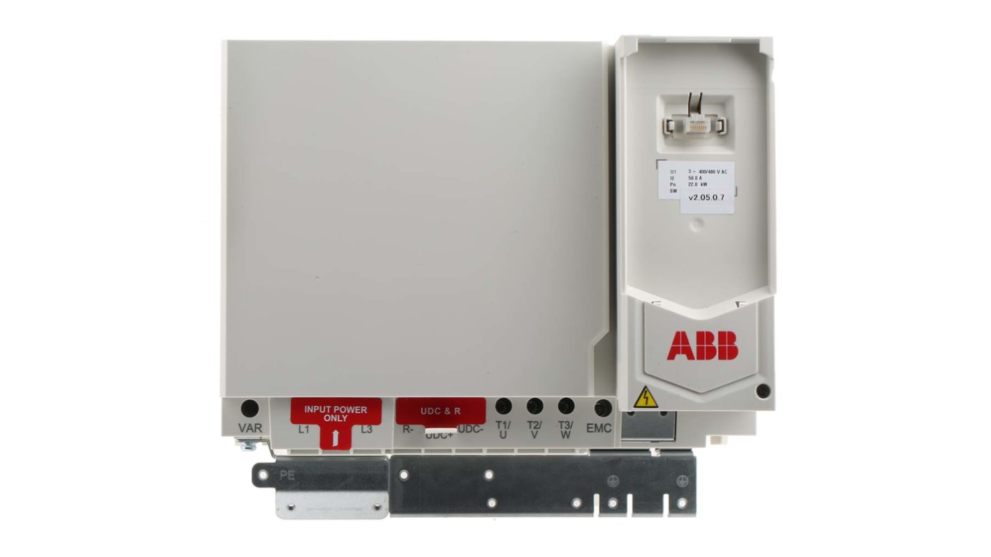 Variador de frecuencia ABB serie ACS480, 22 kW, 380 → 480 V ac, 3 fases, 48 A, 48 → 63Hz, IP20, ModBus